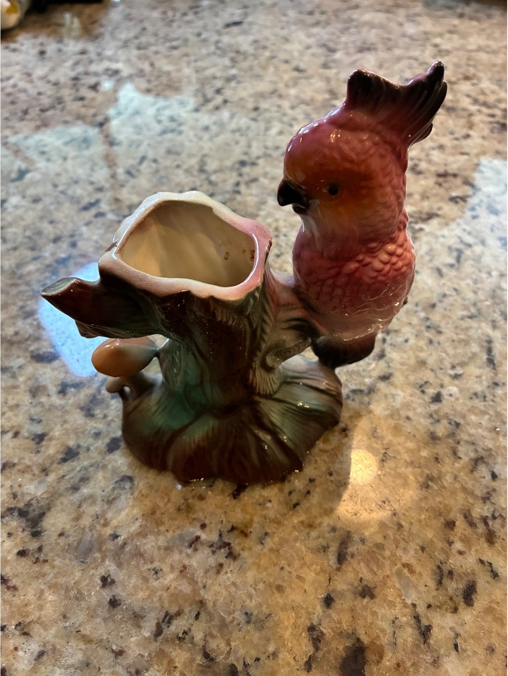 Bird figurine vase